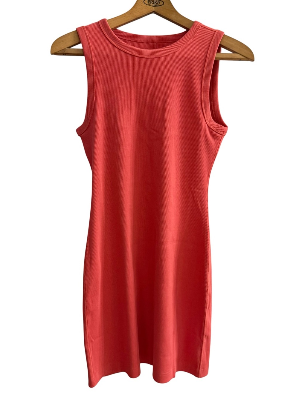 Everlane  Ribbed Coral Tank Dress Organic Cotton Small NWT